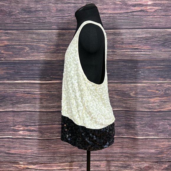 J. Crew Colorblock Sequin Cami Tank, XL, Black & White - Picture 8 of 12